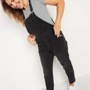Women's Black Denim Overalls